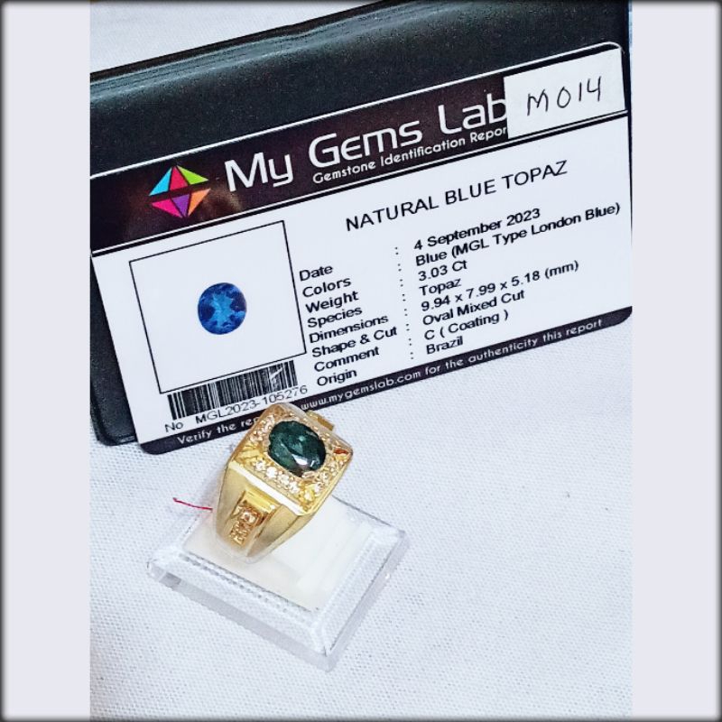 Cincin Batu Blue Topaz (London Blue) + Memo