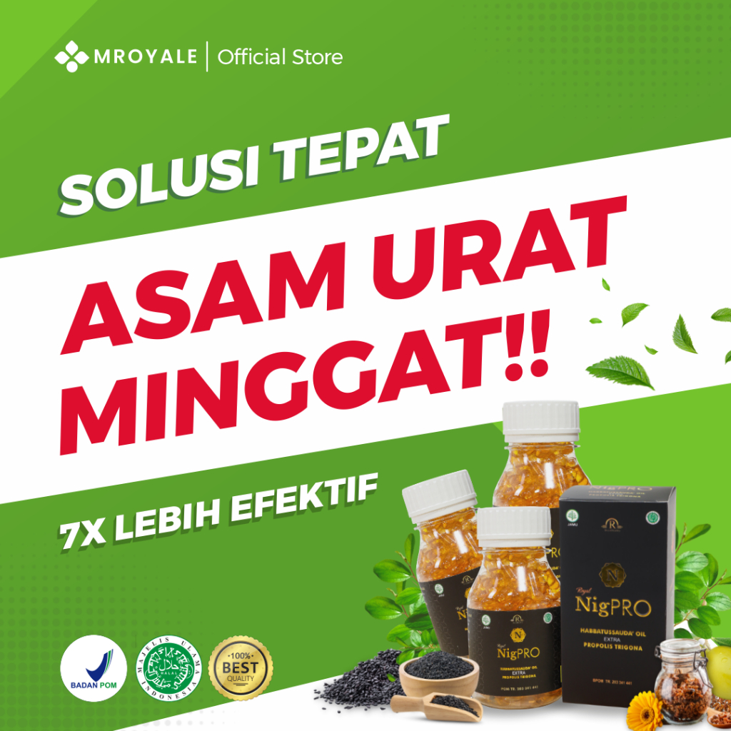Herbal NigPRO Mengatasi Asam Urat | NigPRO Habbatussauda 200 Kapsul | Bisa COD | 100% ORI