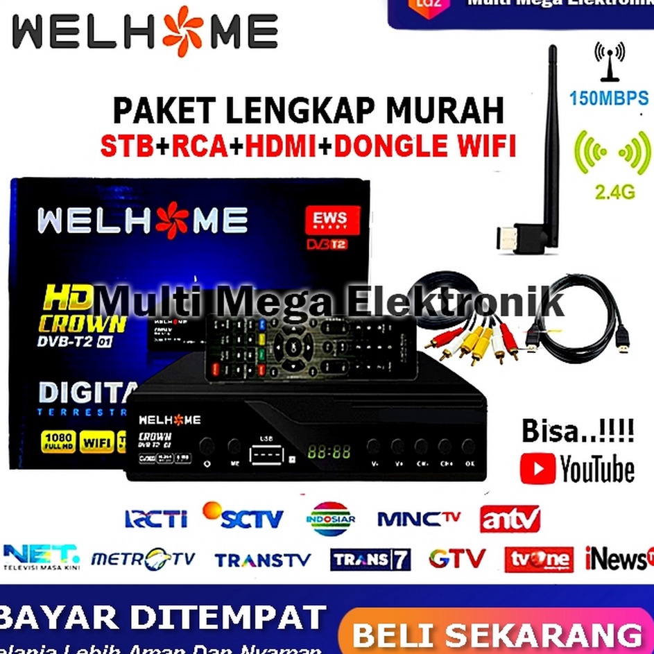 Cod SET TOP BOX TV DIGITAL WELHOME DVBT2  SET TOP BOX UNTUK TV TABUNG  STB TV BOX DIGITAL MURAH  STB