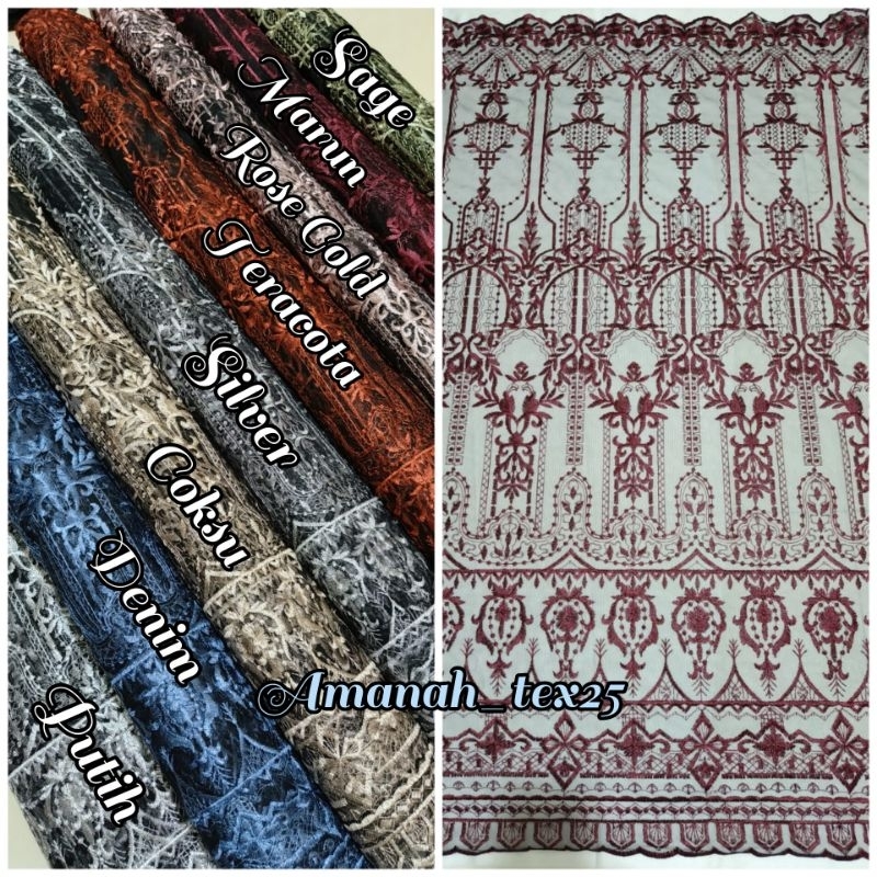 Tile Sapto Etnik / Tile Elisab Sapto / Dasar Hitam / Bahan Kebaya