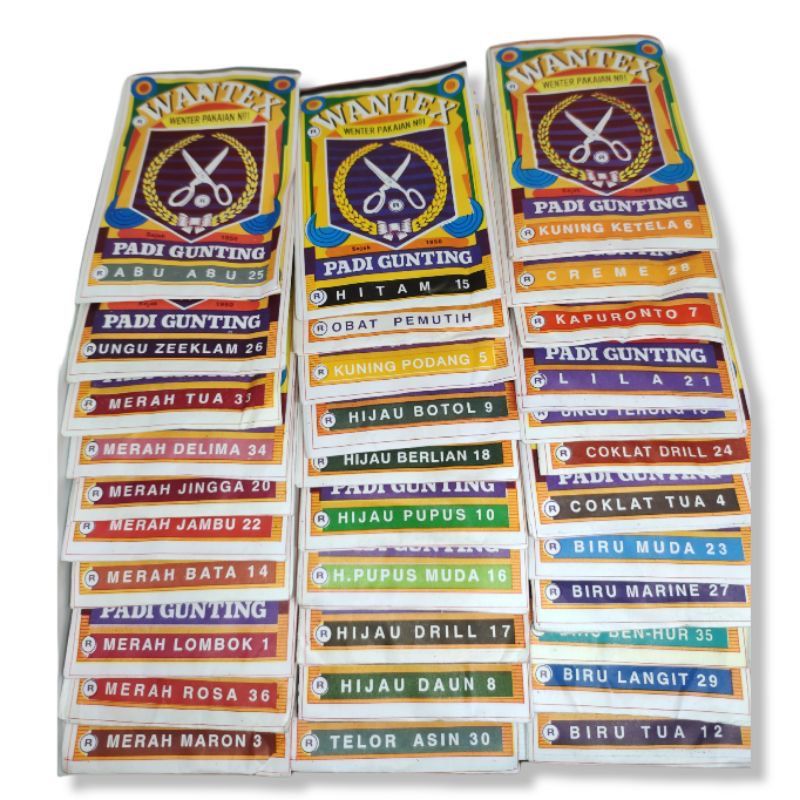 10 Bungkus Wantex Wenter Padi Gunting Pewarna Jeans Pakaian Tie Dye Kain Wantek Sumbo Jumputan Ikat 