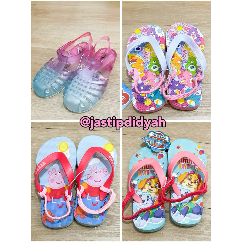 Jastip Australia Aussie Original Sandal Anak Baby Jepit Care Bears Jelly Peppa Pig Paw Patrol thongs