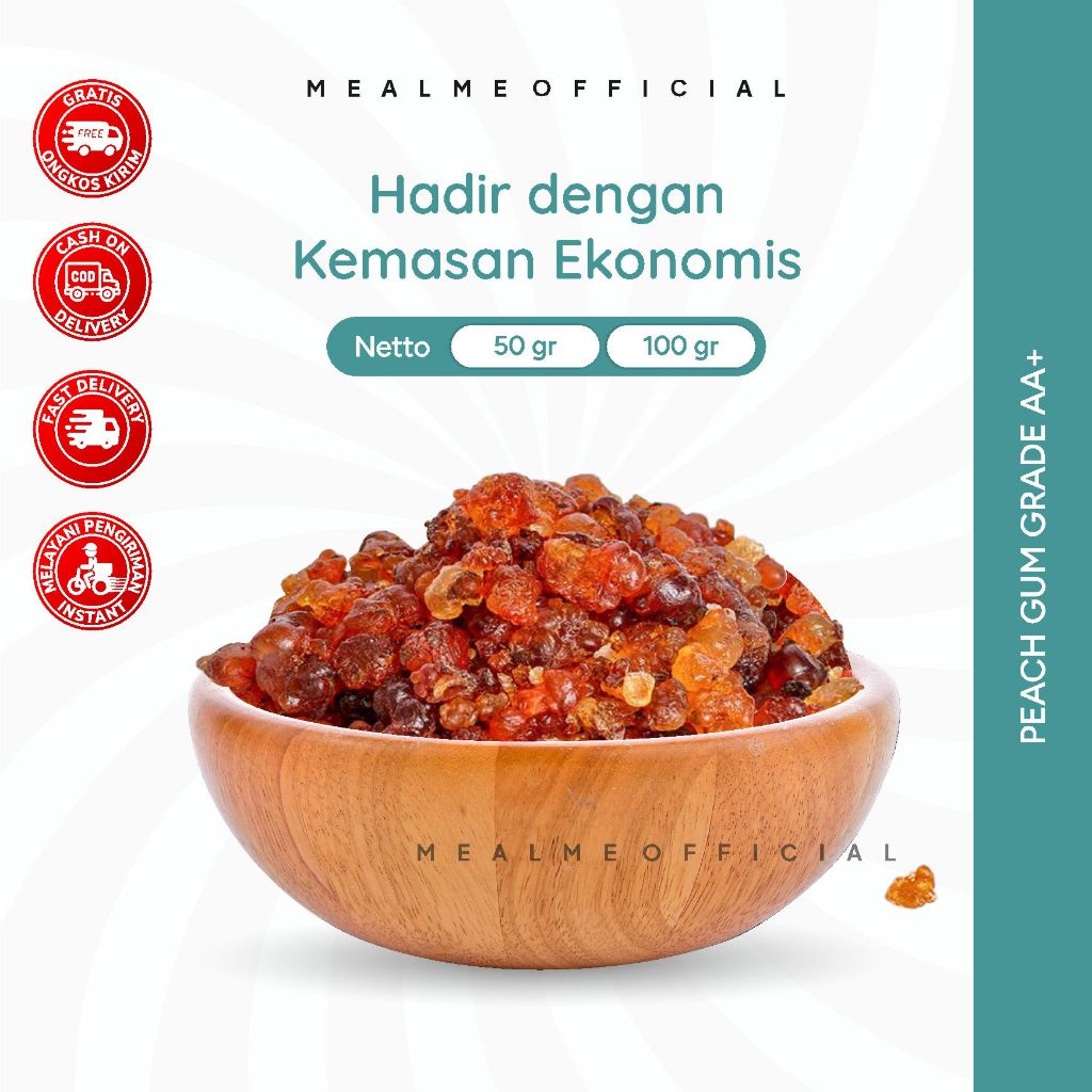 

Dry Fruit Buah Kering Halal Peach Gum Grade A+ Makanan Best Quality Premium Terlaris By Mealme Official