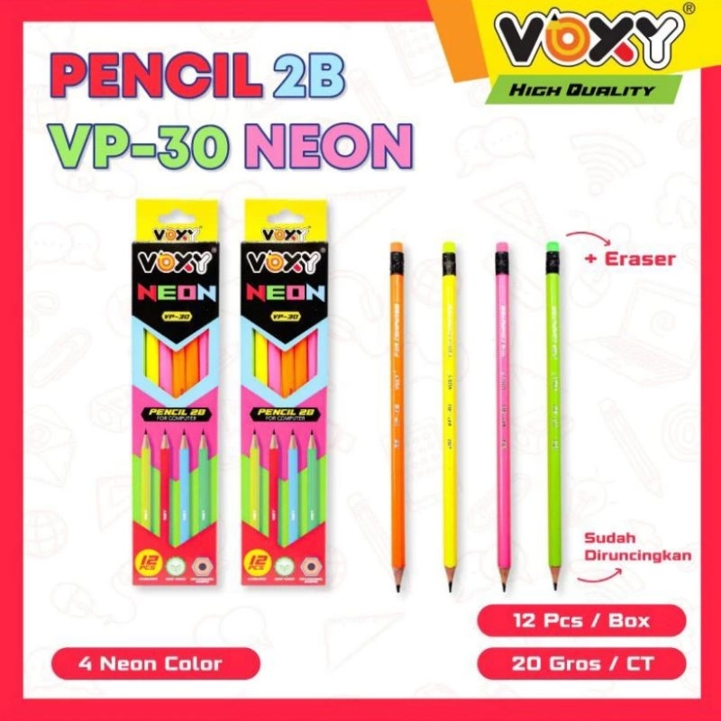 

1 lusin pensil 2B voxy