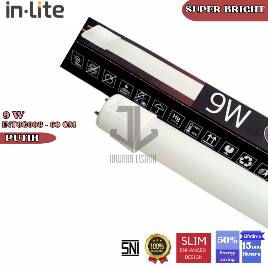 IN LITE LAMPU T8 NEON LED 9 WATT 60CM INT8G008