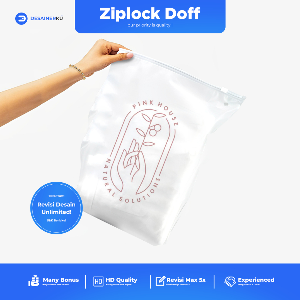 Ziplock Doff (FREE DESIGN)/ ziplock Bag /zipper/  bag custom / zipper sablon / ziplock Deskripsi Pro