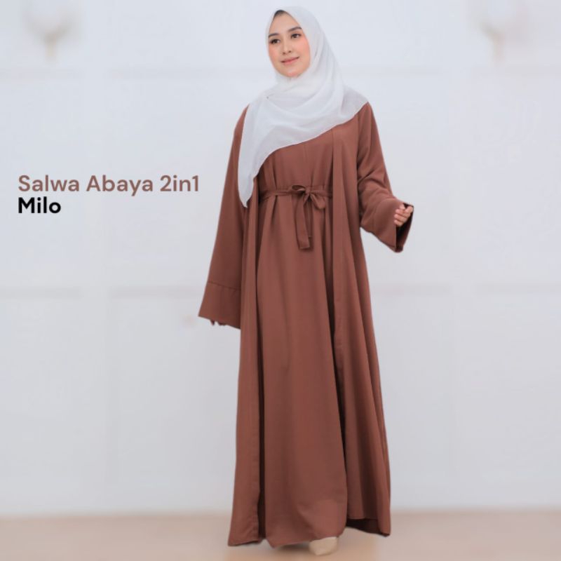 Abaya Salwa cerutybanydoll  // Set abaya outer Salwa one set Gamis+outer//Fashion muslim wanita