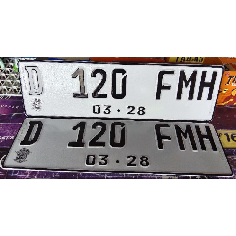 PLAT NOMOR MOBIL PUTIH FONT BARU
