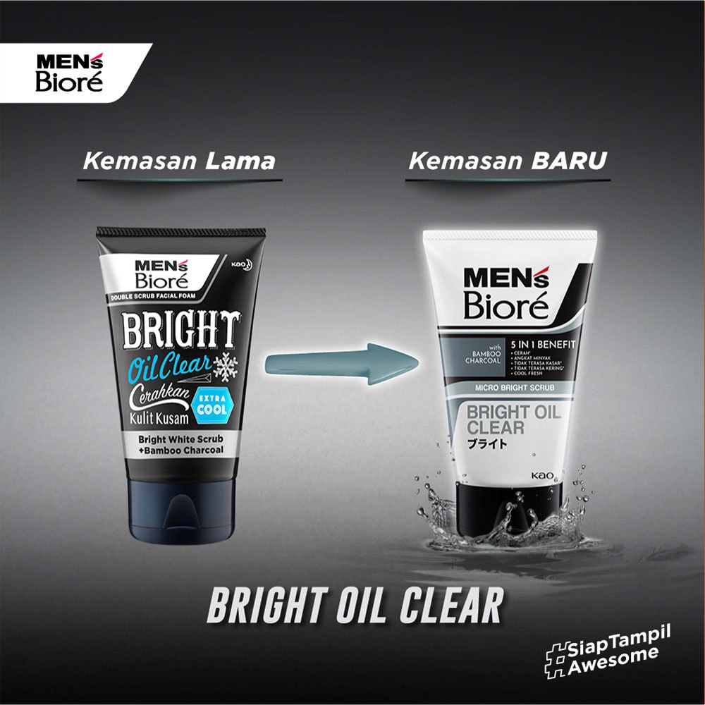 Men's Biore Bright Oil Clear 100ml