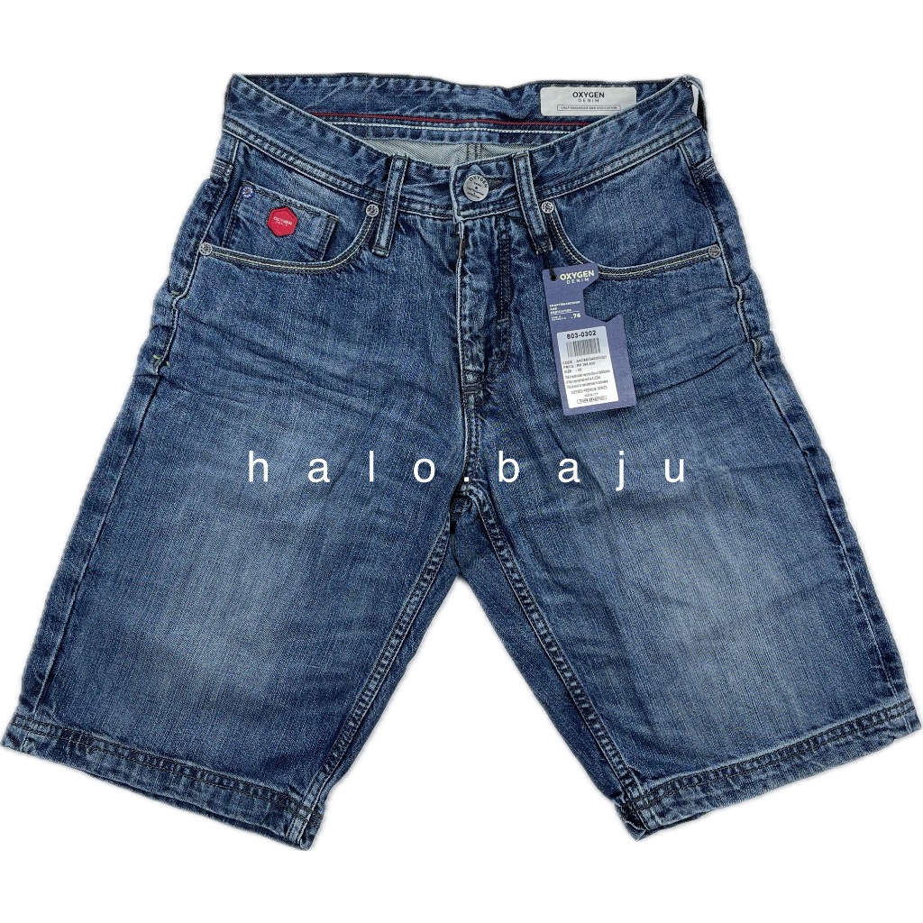 OXYGEN DENIM PENDEK (803-0302) Celana Pendek Pria - Celana Jeans Pendek Fit Nyaman