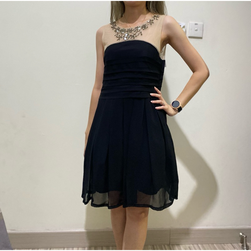 Sexy mini dress hitam pesta gaun