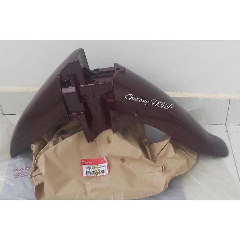 Fender Front Red Maroon Spakbor Slebor Depan Honda Supra X 100 Fit Lama 61100-KEV-880FMD Ori Honda G