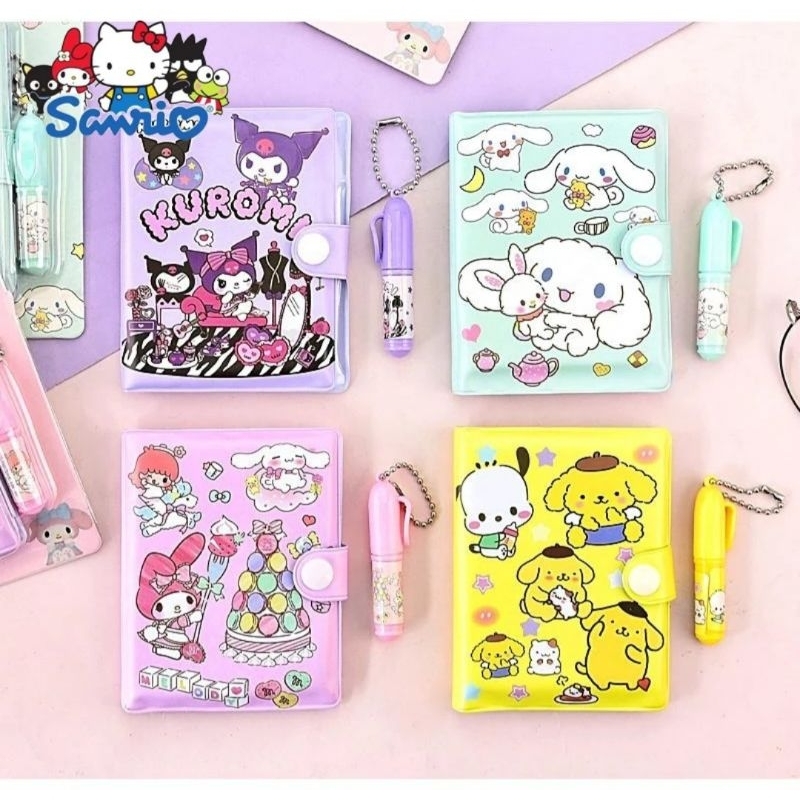 

Lovely- Note book pen mini sanrio / buku note pulpen mini sanrio