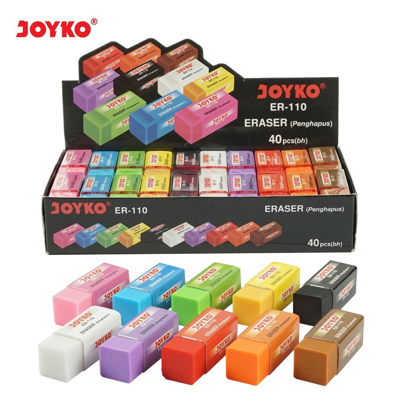 

[ BOX 40PCS ] Eraser Penghapus Joyko ER-110 warna warni