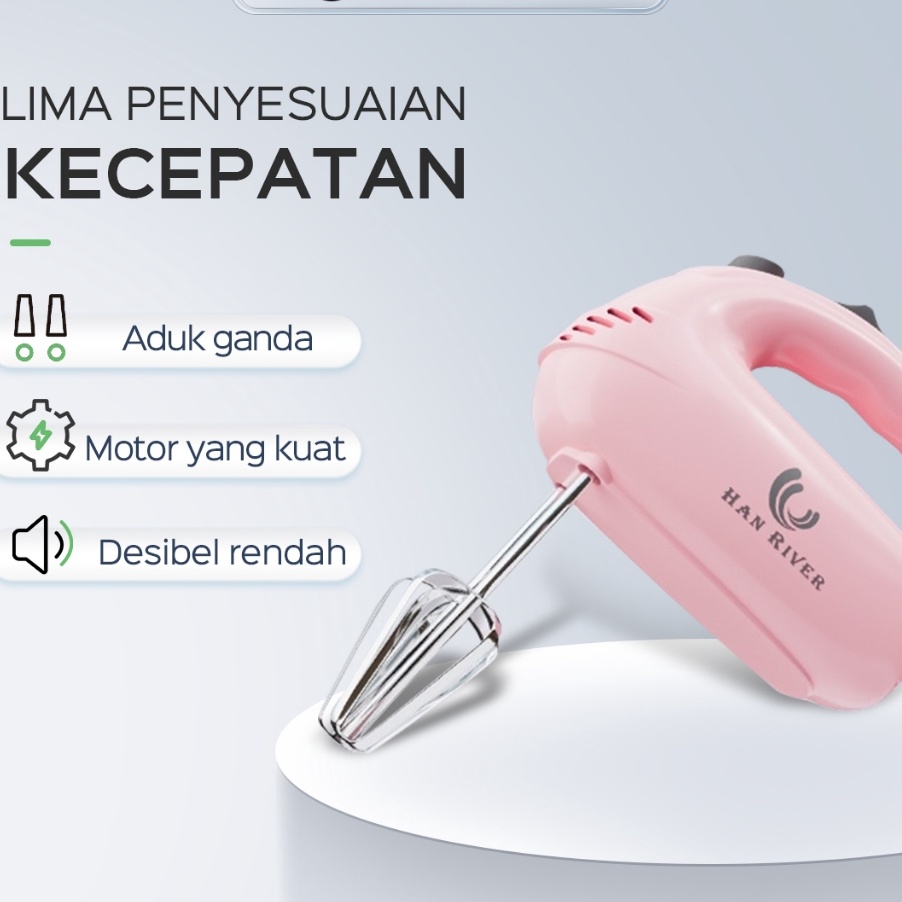 Kode DP42 HAN RIVER HRDDQ8 Han Mixer 5 Kecepatan  Macaroon Pink