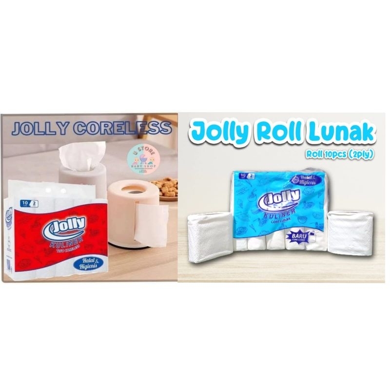 Tissue Jolly roll Tissue jolly Coroles 10 Ball/roll Tisue makan Tissue gulung Tisu Roll