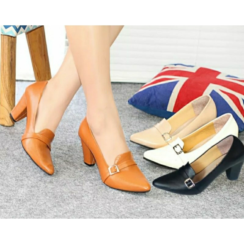 sepatu pantopel wanita premium tinggi 7cm hak 9915