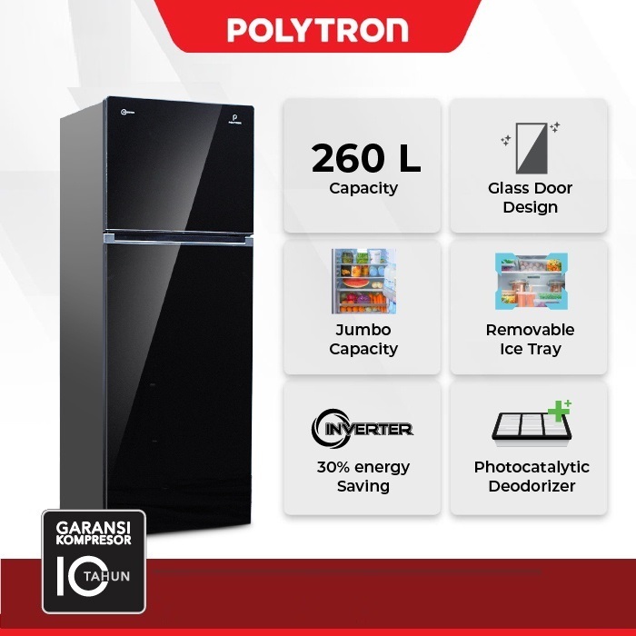 POLYTRON FRIDGE 2D 260L PRW29V