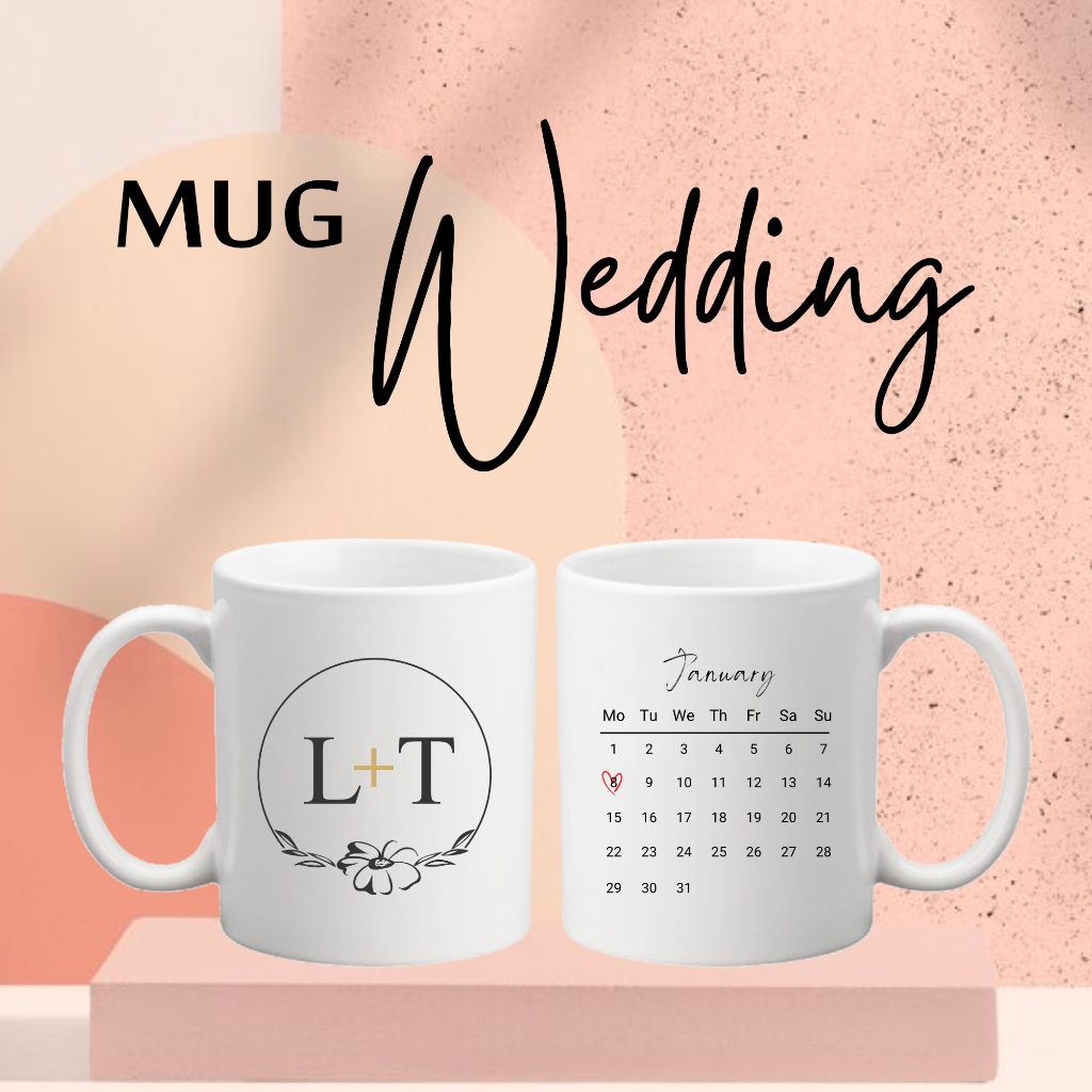 Mug Gelas Kado Anniversary Wedding Custom