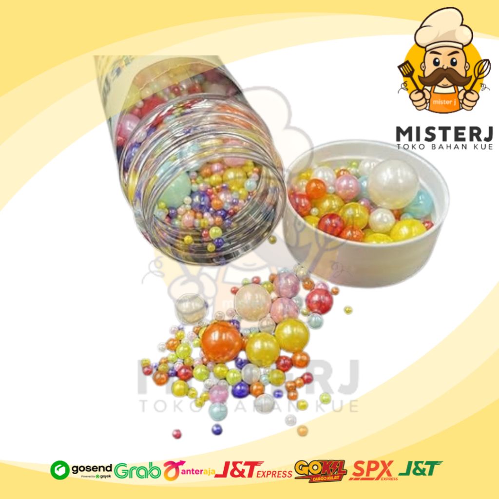 

Candy 107 Mix Colour Pearl | 50 Gram | Hiasan Kue Tart | Taburan Candy Kue Tart | Sprinkle Edible Mix Colour Pearl Cake Topper | Kue Dekorasi Sprinkle