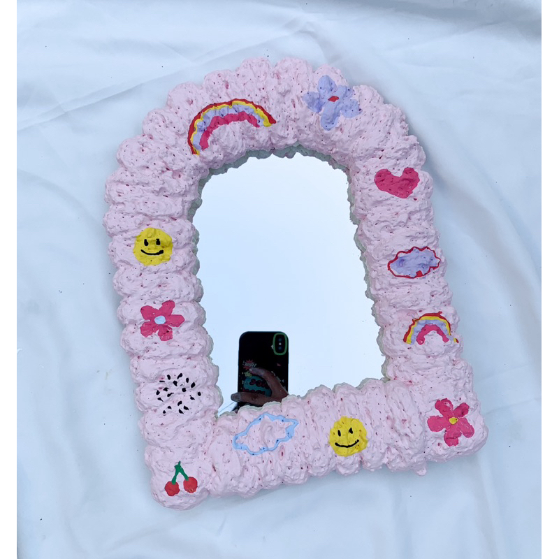LEBIHBESAR cermin kaca foam mirror foam kaca aesthetic mirror selfie cermin hias