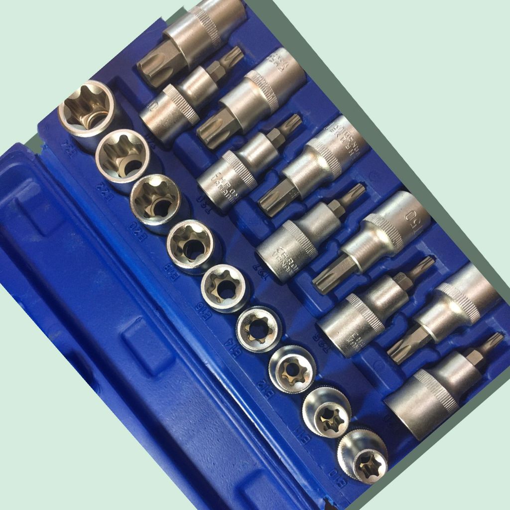 Star Bit Socket & Torx Bit Socket Set 19 PC - Kunci Sok Bintang Set