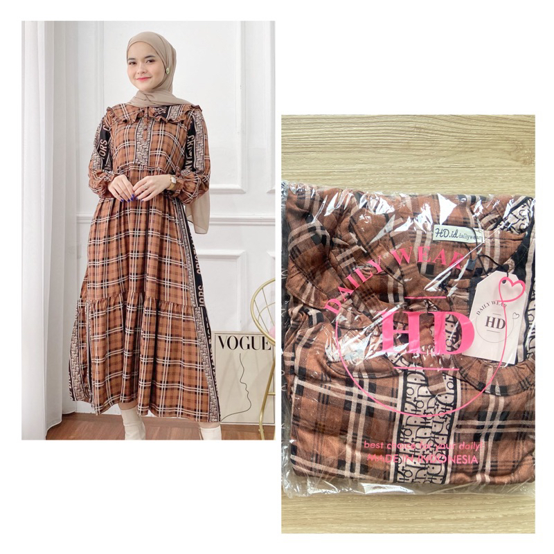 [BISA COD] NADA MIDI DRESS BY HD.ID DRESS RAYON OREMIUM
