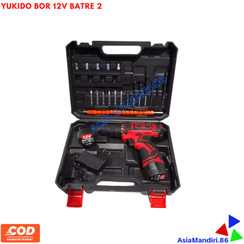 Mesin Bor Cordles 12v bor tanpa kabel YUKIDO