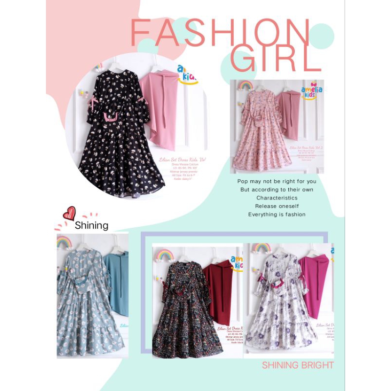 lilian/dayu / nuna/ flamy /odelia / gelsy set gamis kids by amelia ready