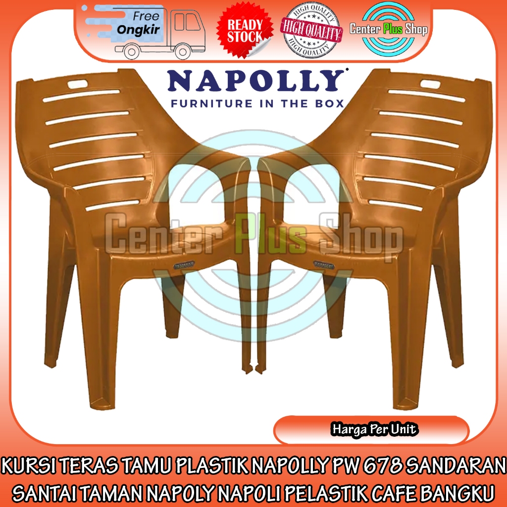 [Instant] KURSI TERAS TAMU PLASTIK NAPOLLY PW 678 SANDARAN SANTAI TAMAN NAPOLY NAPOLI PELASTIK CAFE 