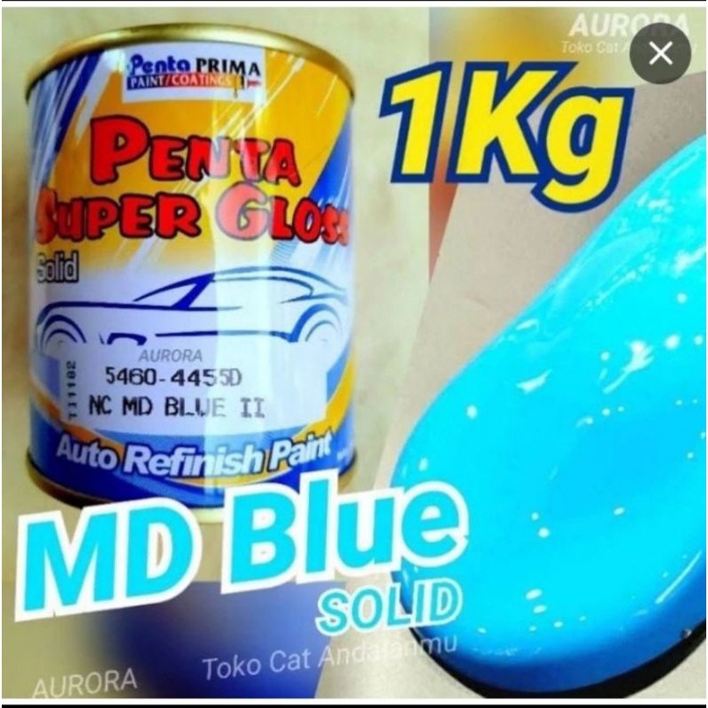 Cat Penta Super Gloss 1Kg MD Blue II 4455D Biru Muda Biru Solid Mengkilap MD Biru