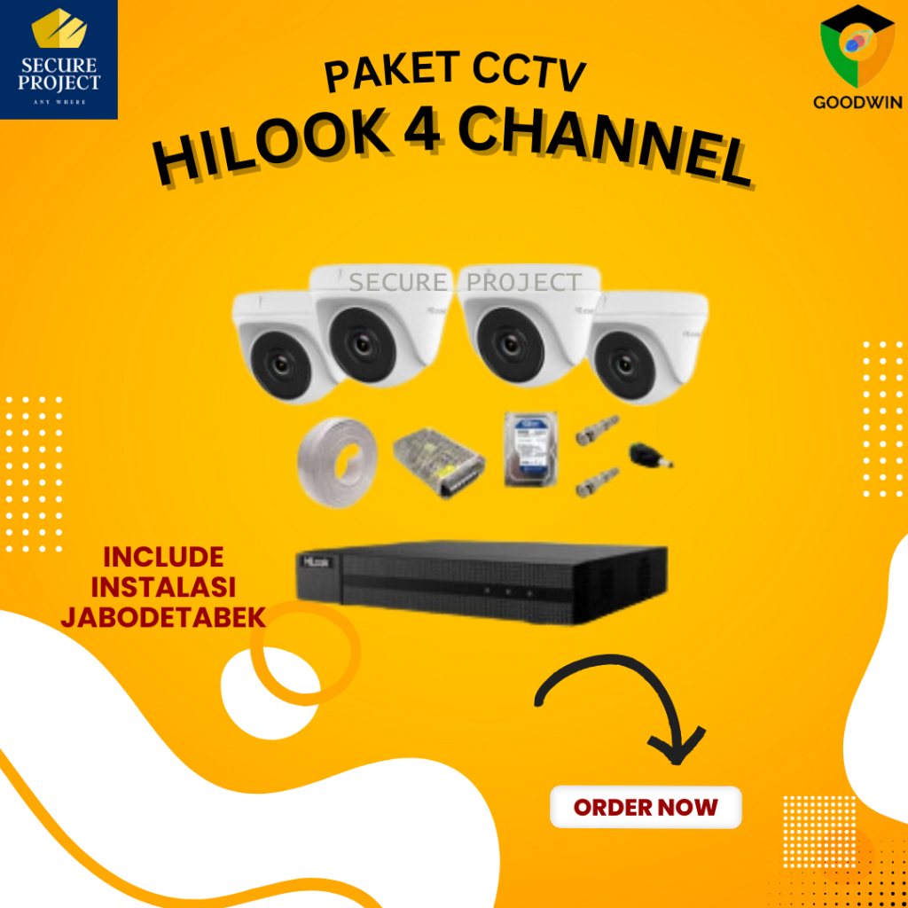 PAKET CCTV HILOOK 6 KAMERA/CCTV HILOOK 6 CHANNEL