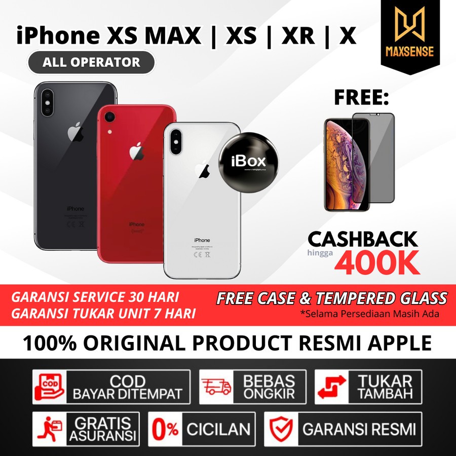 iPhone Xs Max | Xs | X 64GB 128GB 256GB 512GB Second Original Fullsett All Operator