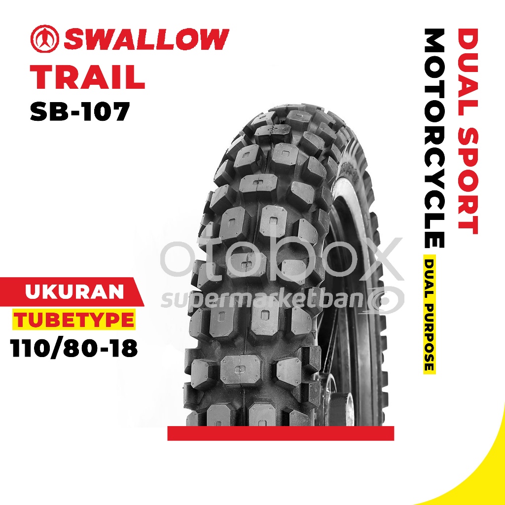 Ban Motor Swallow SB-107 Trail Ukuran 110/80 Ring 18 Tubetype