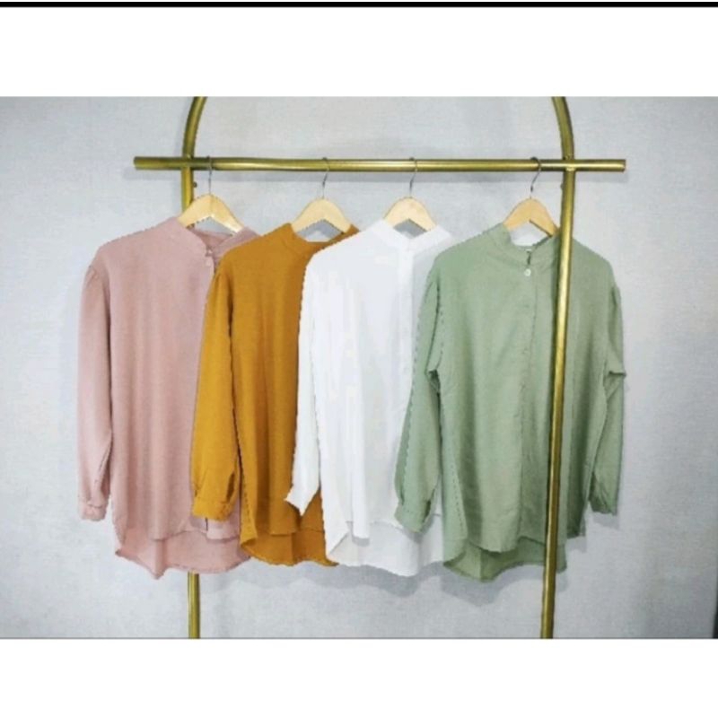 ATASAN BLAUSE EMIRA BAJU KEMEJA ATASAN WANITA BAHAN CRINKLE AIRFLOW PREMIUM ld 98 cm,ld 106 cm,ld 11