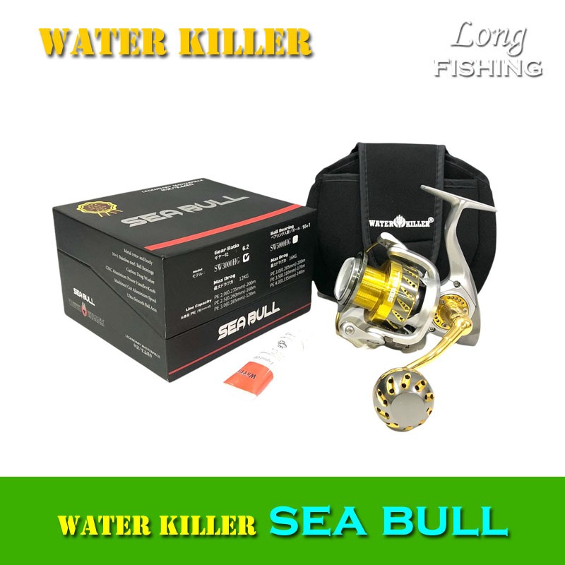 Reel Power Handle WATER KILLER  Sea Bull dan Power X SW3000HG SW5000HG Max Drag 16Kg Reel Pancing La