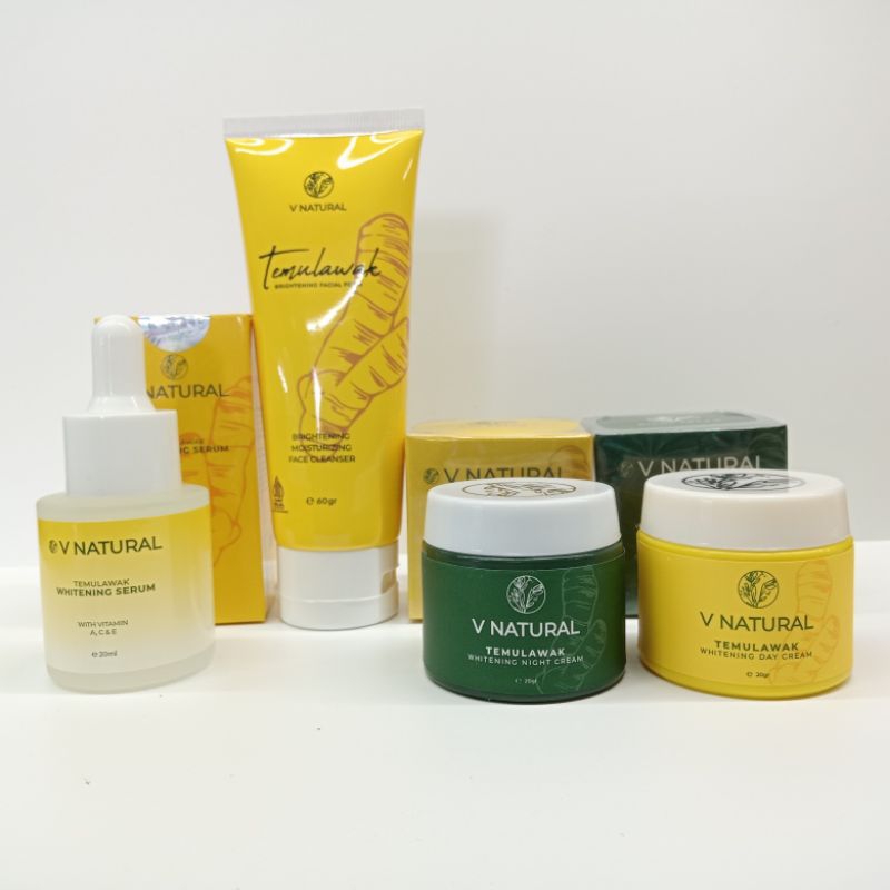 PAKET CREAM TEMULAWAK V NATURAL 4IN1 - CREAM ATASI JERAWAT