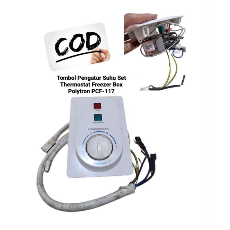 Tombol Pengatur Suhu Set Thermostat Freezer Box Polytron PCF-117 ORIGINAL PRODUK