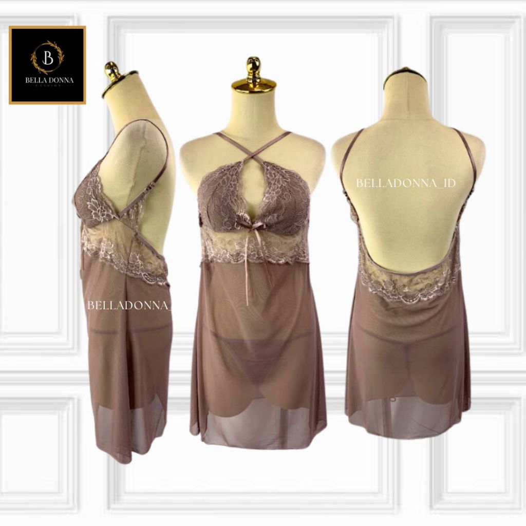 belladonna_id 1 Baju Tidur Wanita Dewasa Lingerie SOPHIE Sexy anggun Night Dress Gaun Malam Pakaian dalam sexy lingerie sexy baju tidur Coat+Sling Lingerie Premium Quality Lingerie Sexy Dress dan Kimono (Free G String) Lingerie Baju Tidur Sexy-8
