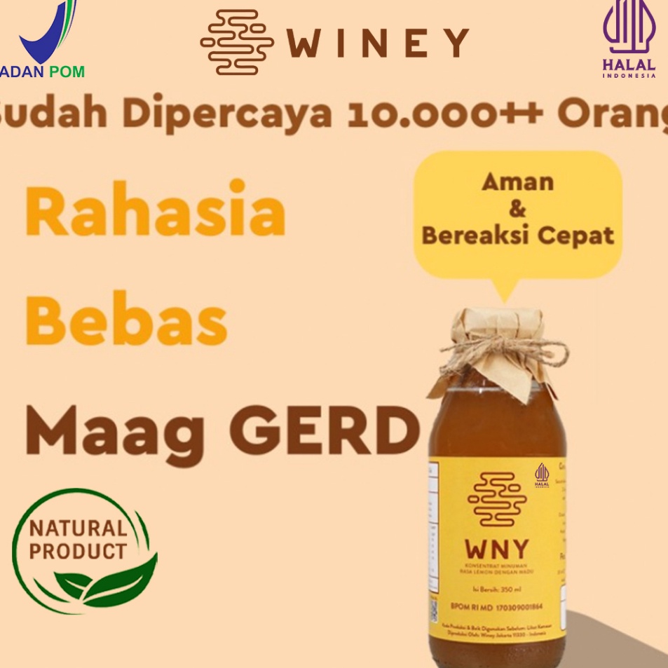 

Terkini WNY MENGATASI GERD ASAM LAMBUNG Winey Healthy Drink BPOM HALAL BERGARANSI Stock Banyak