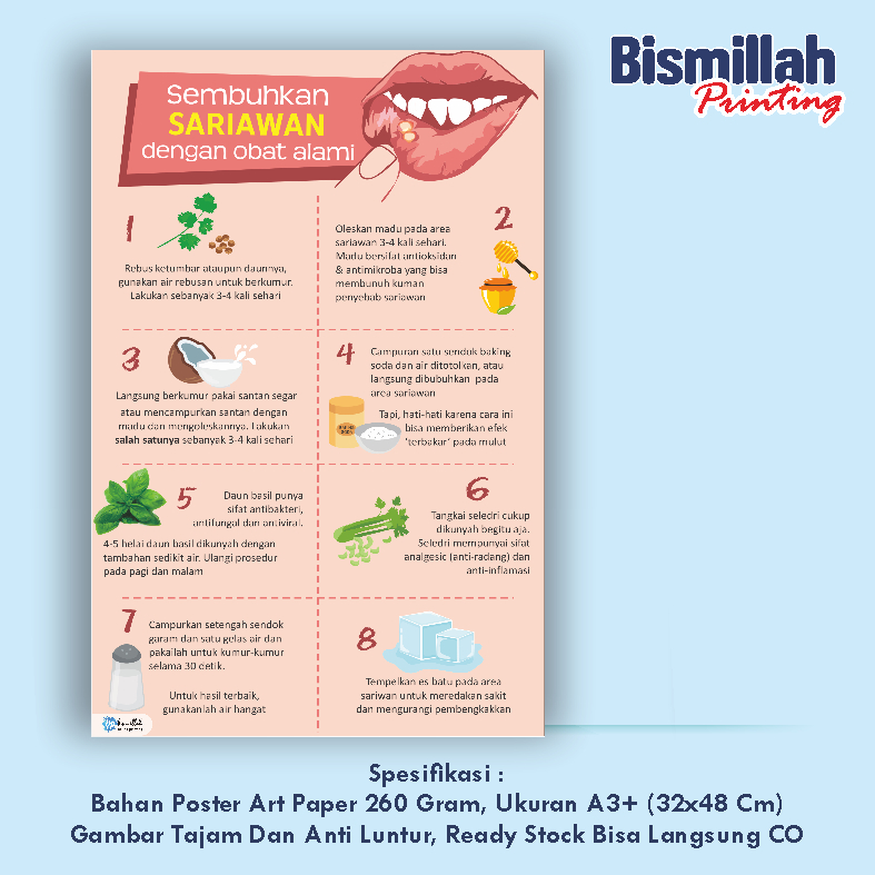 

Poster Kesehatan Sembuhkan Sariawan Dengan Obat Alami