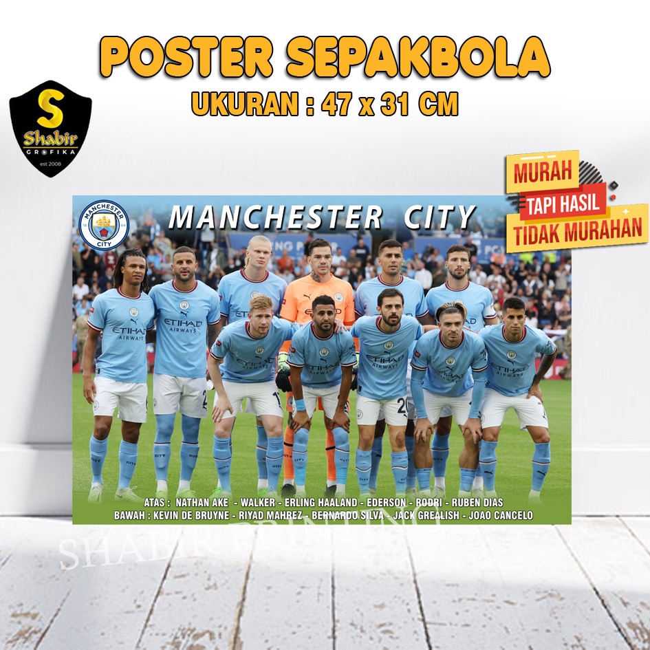 COD POSTER DINDING, HIASAN DINDING, POSTER CLUB MANCHESTER CITY
