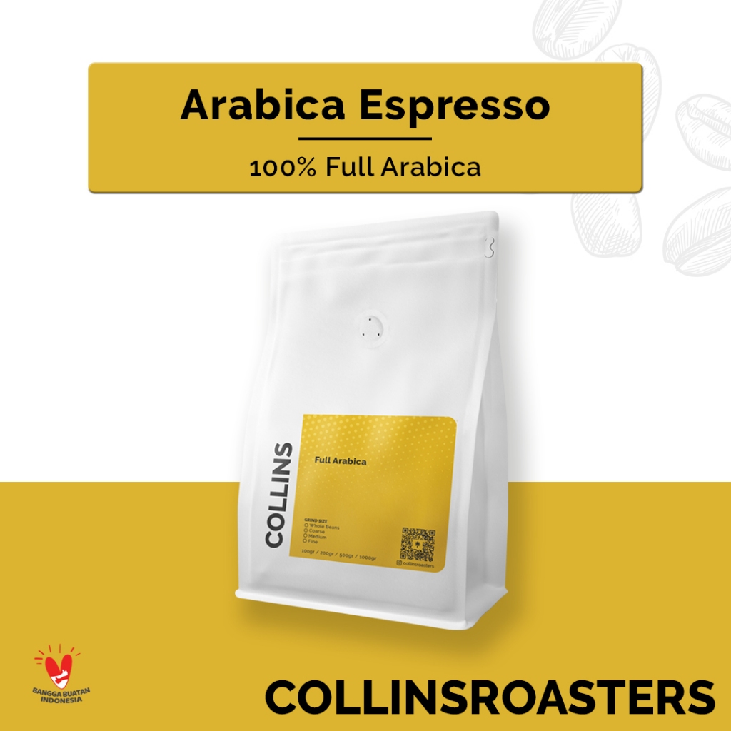 

Kopi Full Arabica Espresso Beans Arabika House Blend 500 gr Roast Bean Biji Bubuk Kopi Susu