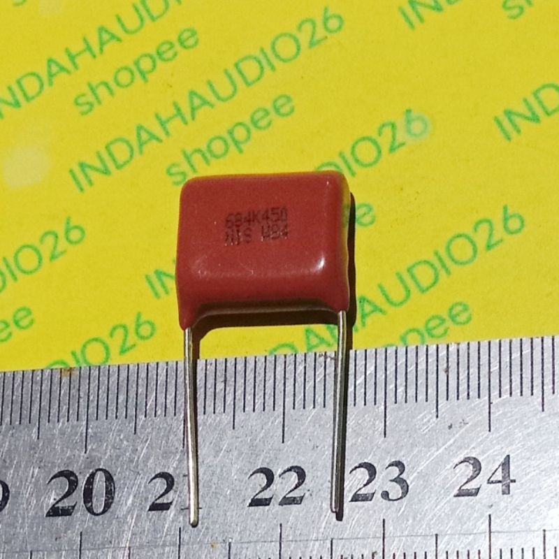 NISSEI 684 450V 15mm kaki tembaga KAPASITOR MILAR 684k mylar 680nf 680n bukan 400v
