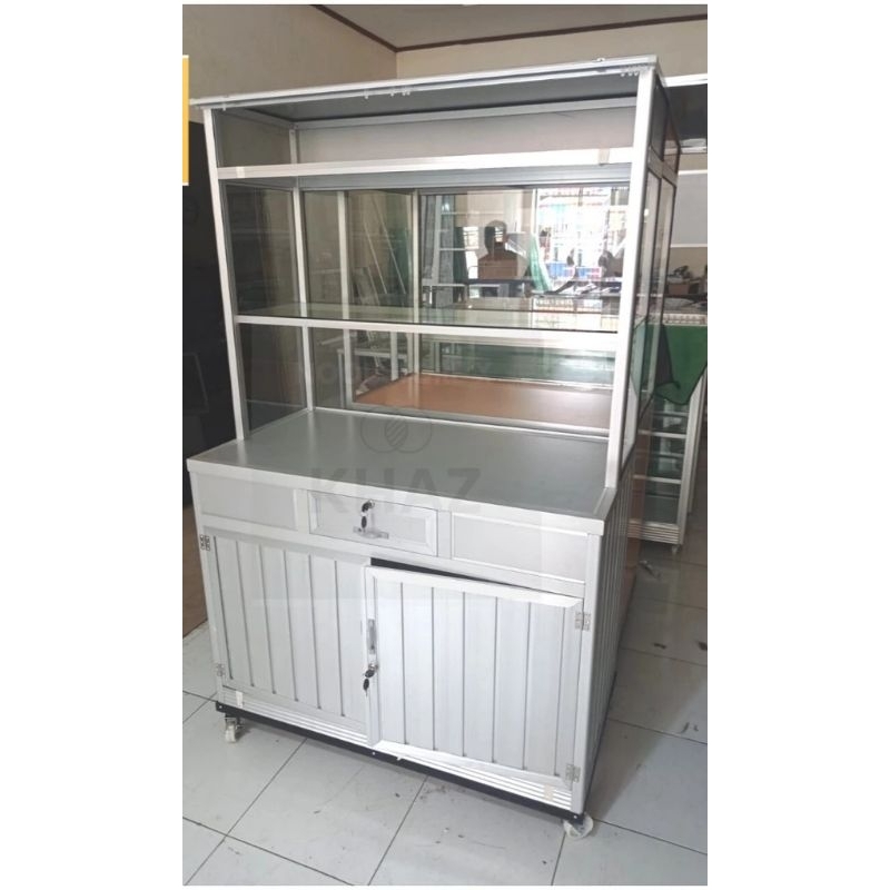 gerobak etalase alumunium