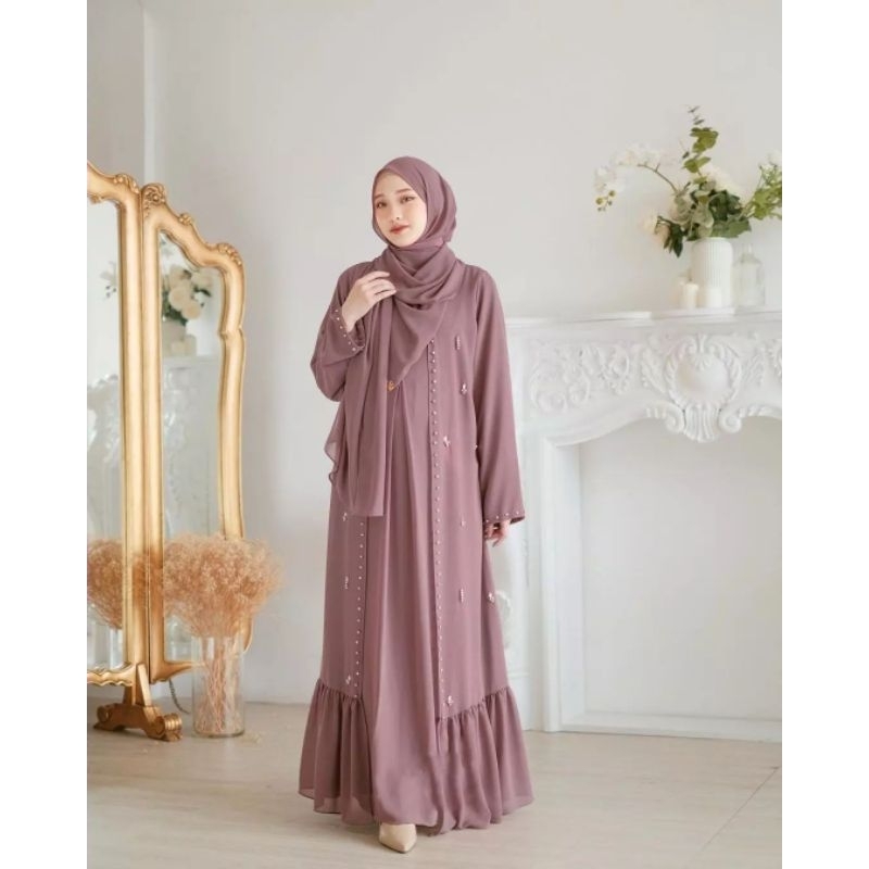 Gamis abaya arabian Abaya muslim kekinian 2024 Dress muslim wanita elegant jumbo maxi dress atasan r