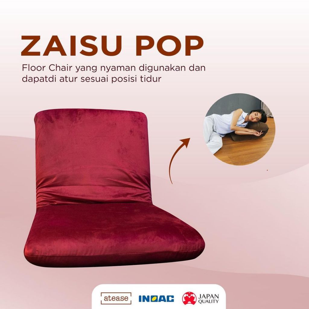 Atease Zaisu Pop by INOAC - Kursi Lipat Lesehan/Sofa Lantai Minimalis/Floor Chair