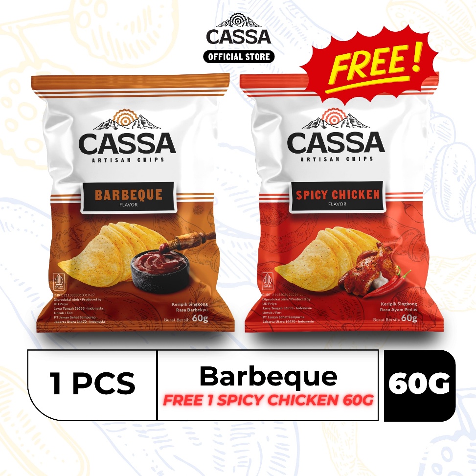 

Ju44l Cassa Artisan Chips Barbeque 6gr Spicy Chicken 6gr Ready Stock