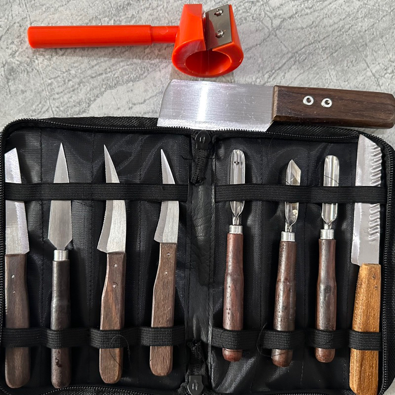 

Kekebaharu_ - Pisau Garnish 9 pcs Set Pisau Ukir Buah + Parutan Wortel Spiral