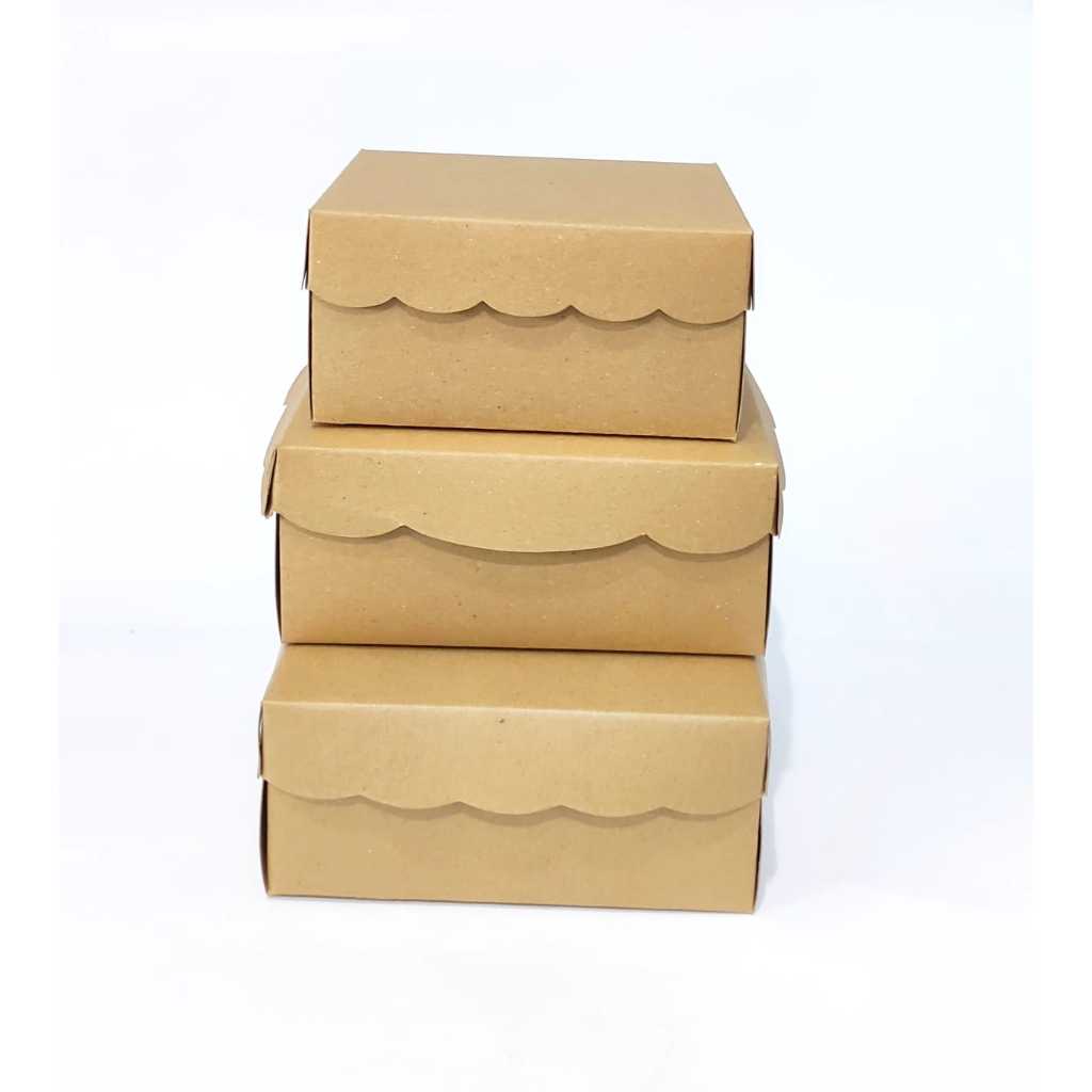 (Min Order 25 Lembar) Dus Kue Kraft R3 R5 R6 NBK Kraft BOX Kardus snack / Dus Kue Murah / Dus Kue Te